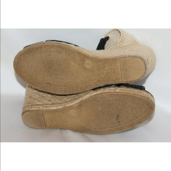 Coach black Sig 12CM peep toe ankle wrap wedge - Picture 6 of 6